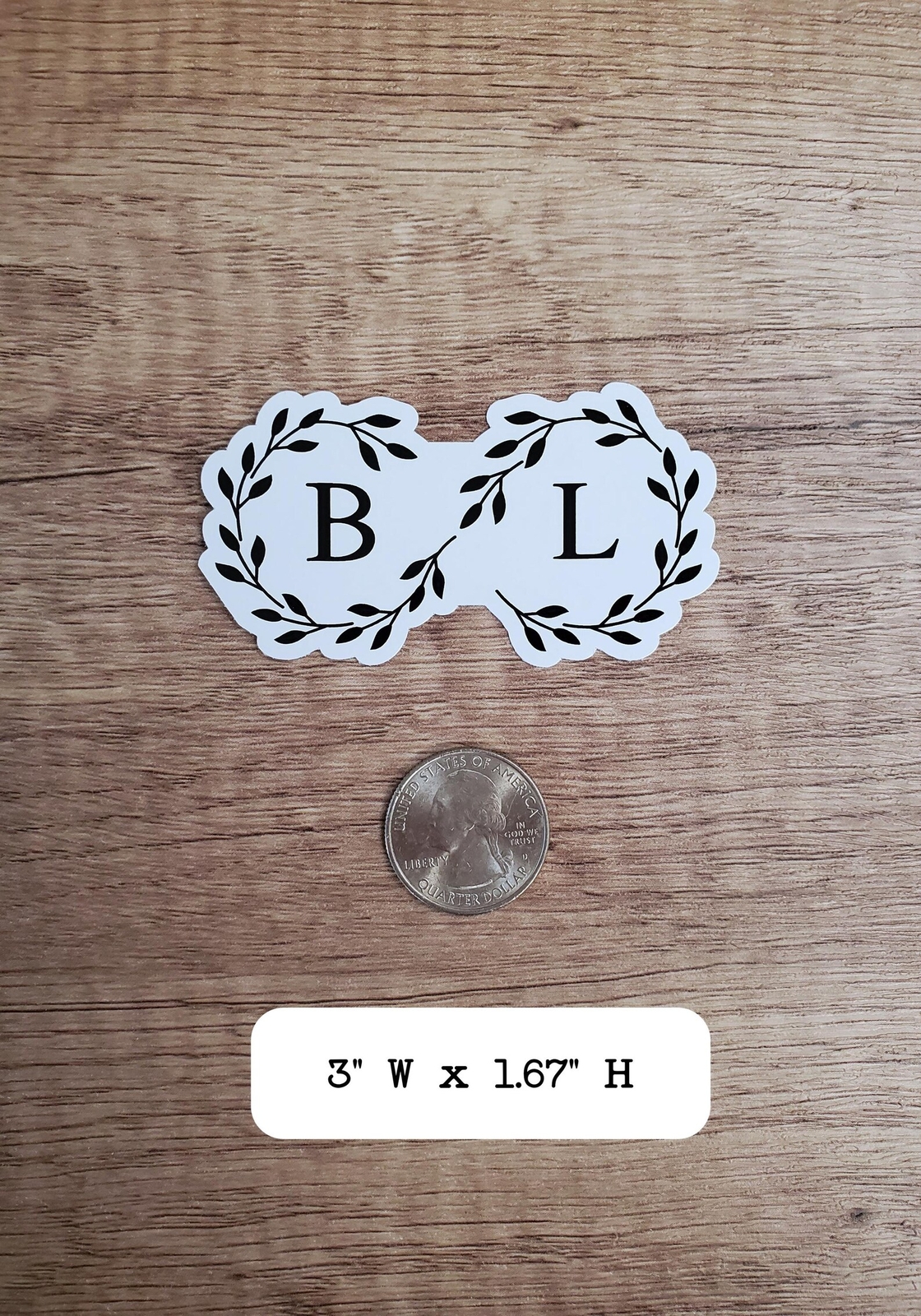 Custom Monogram Sticker | Contour Cut, Glossy Vinyl