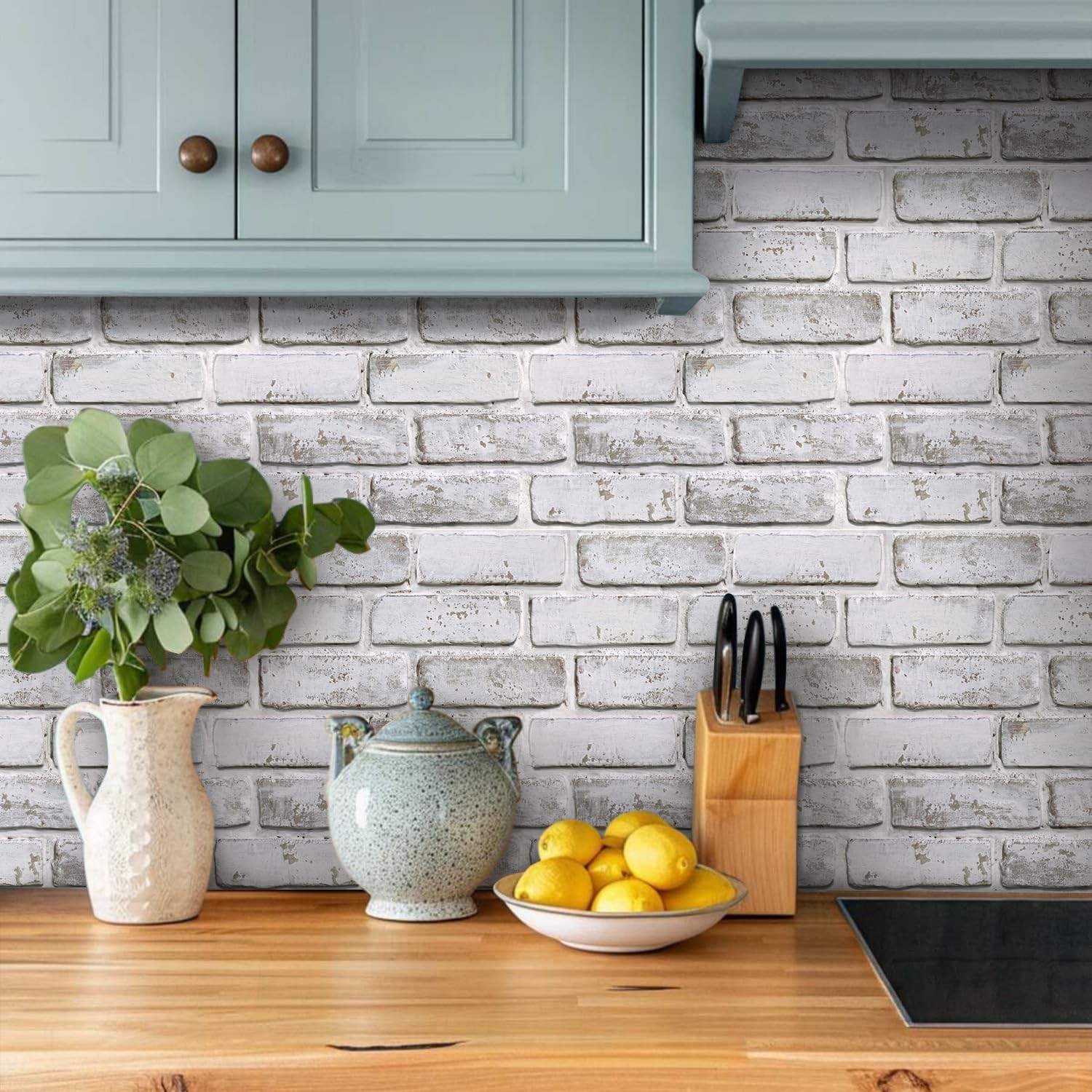 3D Faux Brick Wall Panel Peel and Stick, 10 Pcs of 12"X12", Small Size, Ultra…