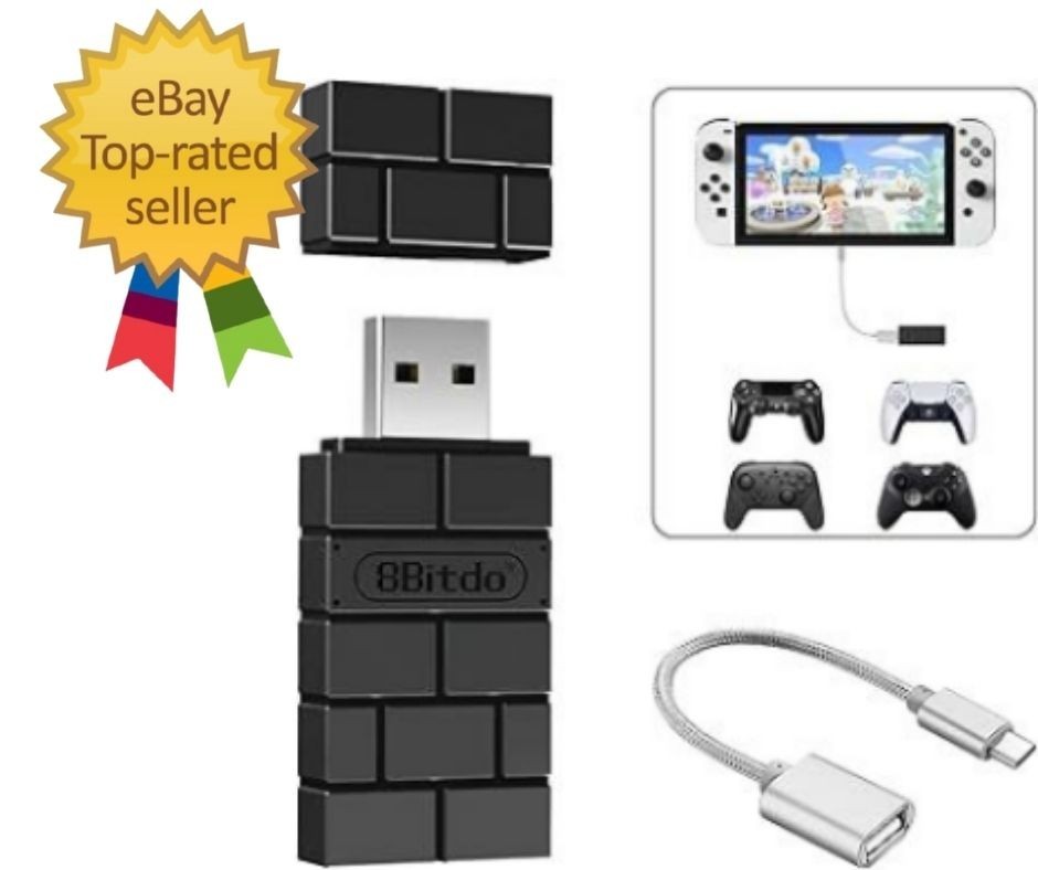 8BitDo USB Wireless Controller Adapter 2 Converter Dongle for Switch 2/Switch…