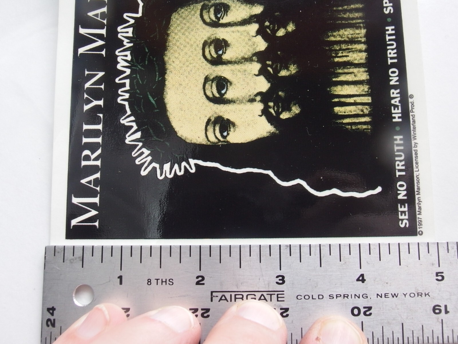 Vintage 1997 Marilyn Manson See No Truth Sticker Yujean Stickems Rare Goth Rock