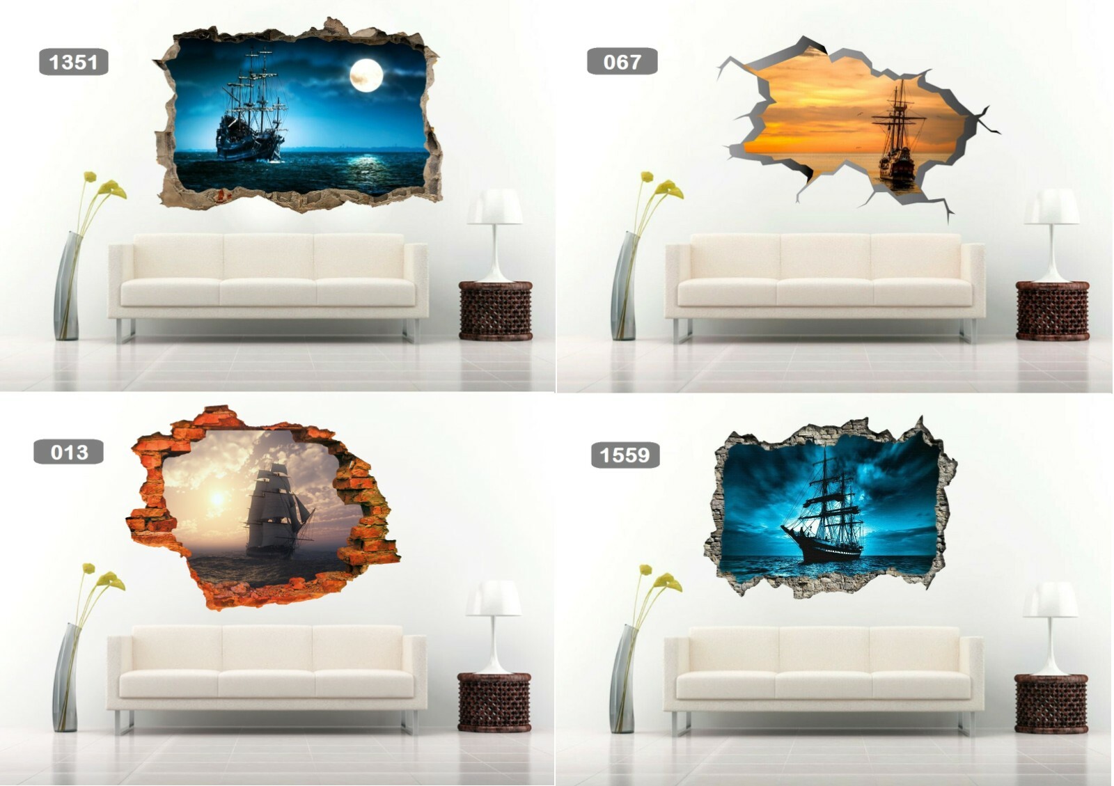 RMS Titanic Ship Pirate Sailing Boat Yacht 3D Wall Sticker Vinyl Decal Art Mural
