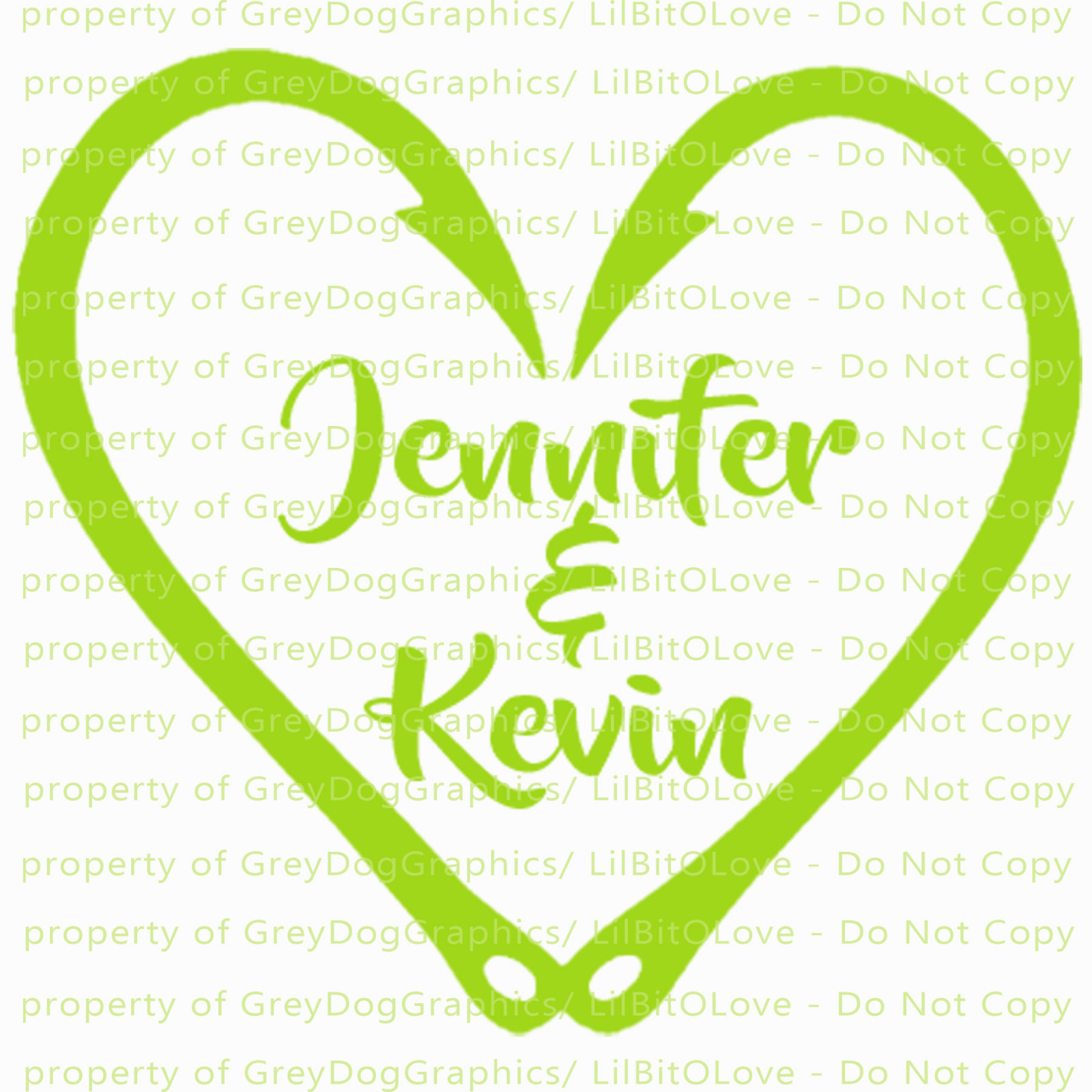 Custom Fish Hook Heart Personalized with Couple's Names Vinyl Decal Sticker