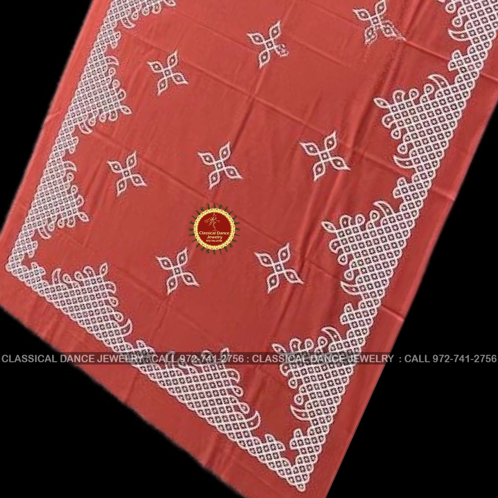 PEACH Muggu Rangoli Kolam Cotton Back Drop Cloth Ammavaru Weddings Puja