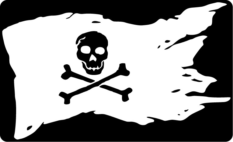 Pirate Flag Skull & Crossbones Die Cut Decal Multiple colors Made In USA