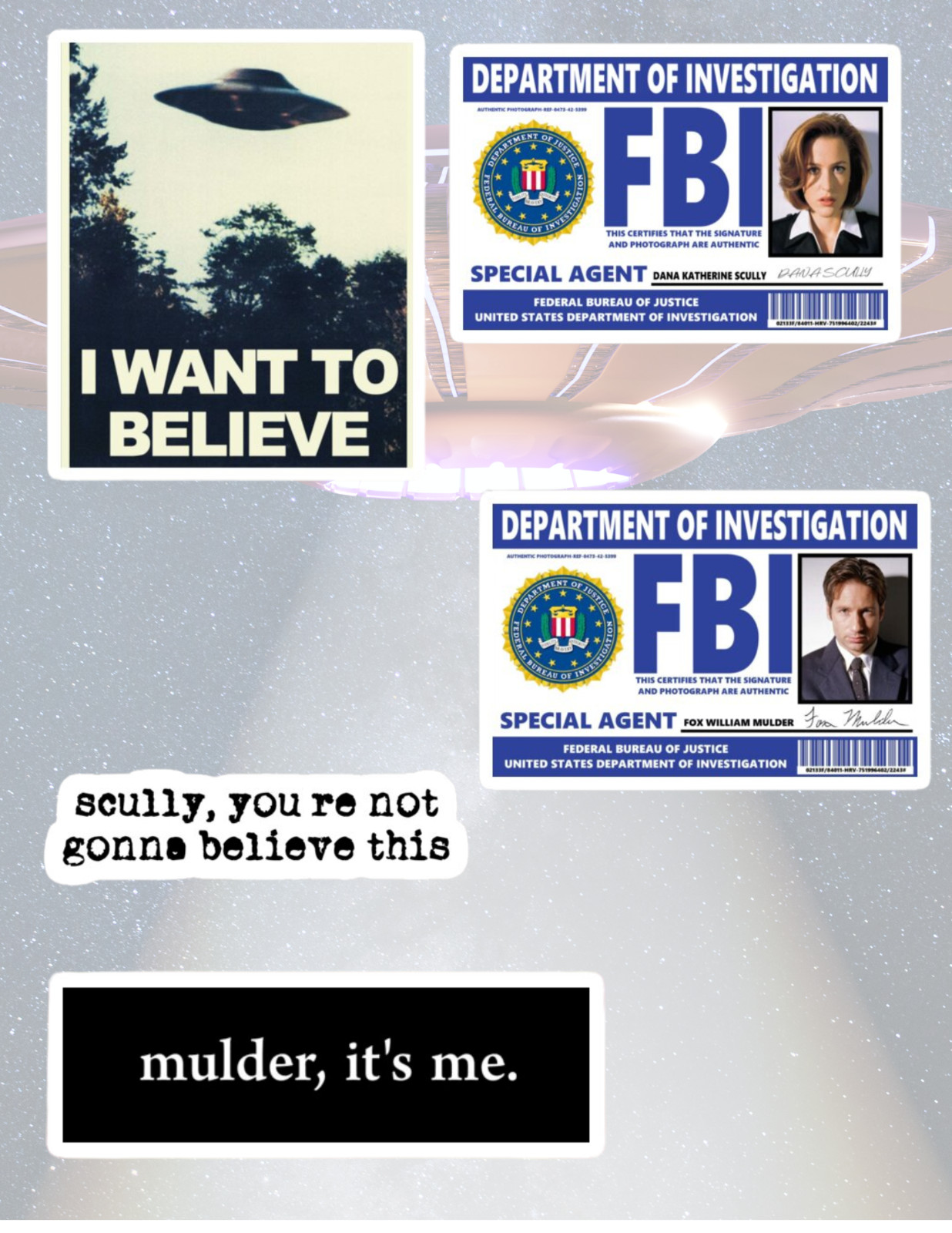 X – Files 5pc 90's Sticker Pack