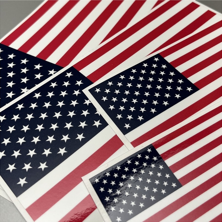 Flag of the United States of America Gloss Laminated Decal Sticker Choose Size