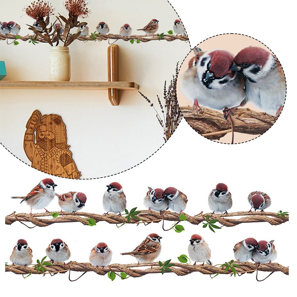 Easy to Apply Bird Wall Decor Stickers DIY Vinyl Art Murals for Room Decoration