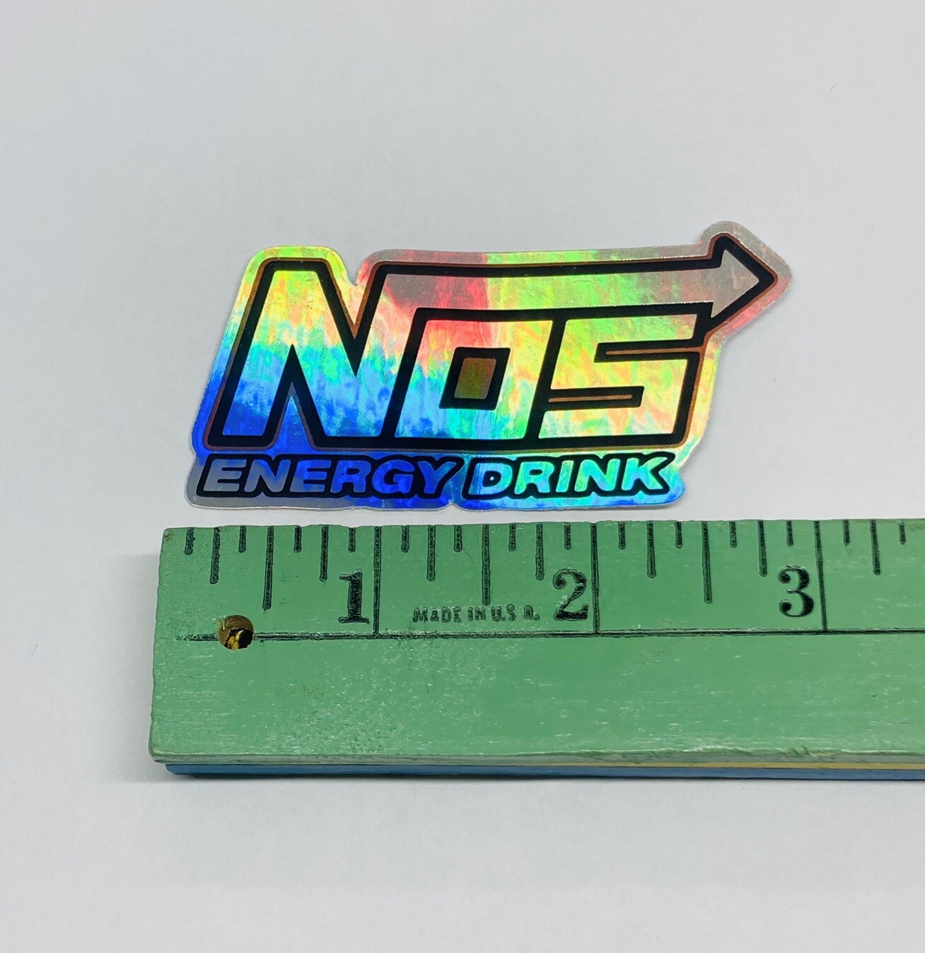 NOS Energy Drink Racing Sticker Holographic Decal Car Window Wall Bumper 3” 00