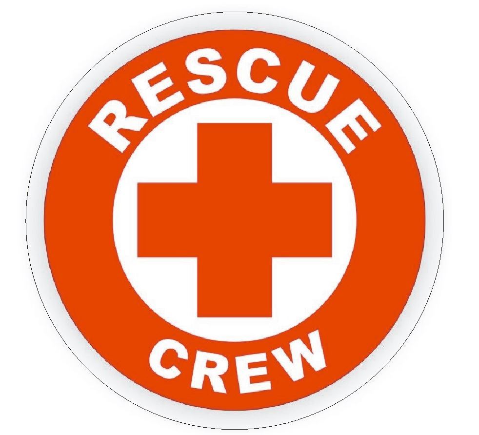 Rescue Crew Hard Hat Decal Hardhat Sticker Helmet Label H141