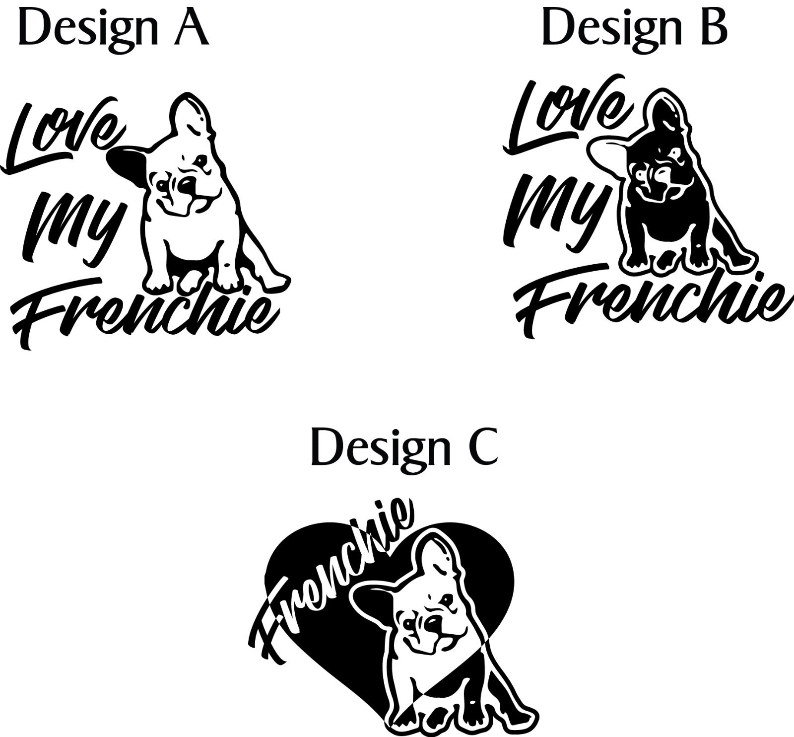 4.5in Frenchie French Bulldog Decal Window Sticker Car Dog Breed Love Pet Dogs