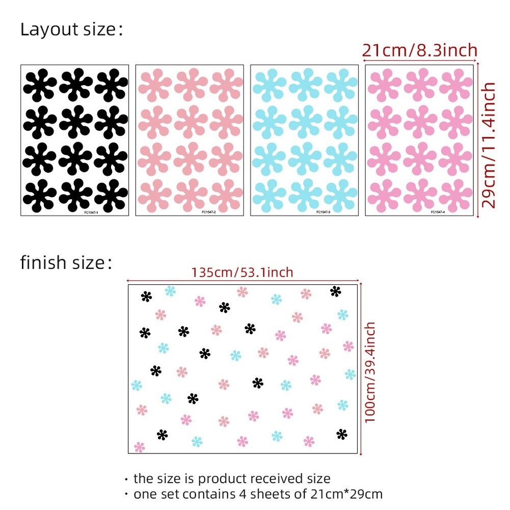 Accent Wall Decor Floral Wall Decals Removable Wall Stickers Self-adhesive Vinyl