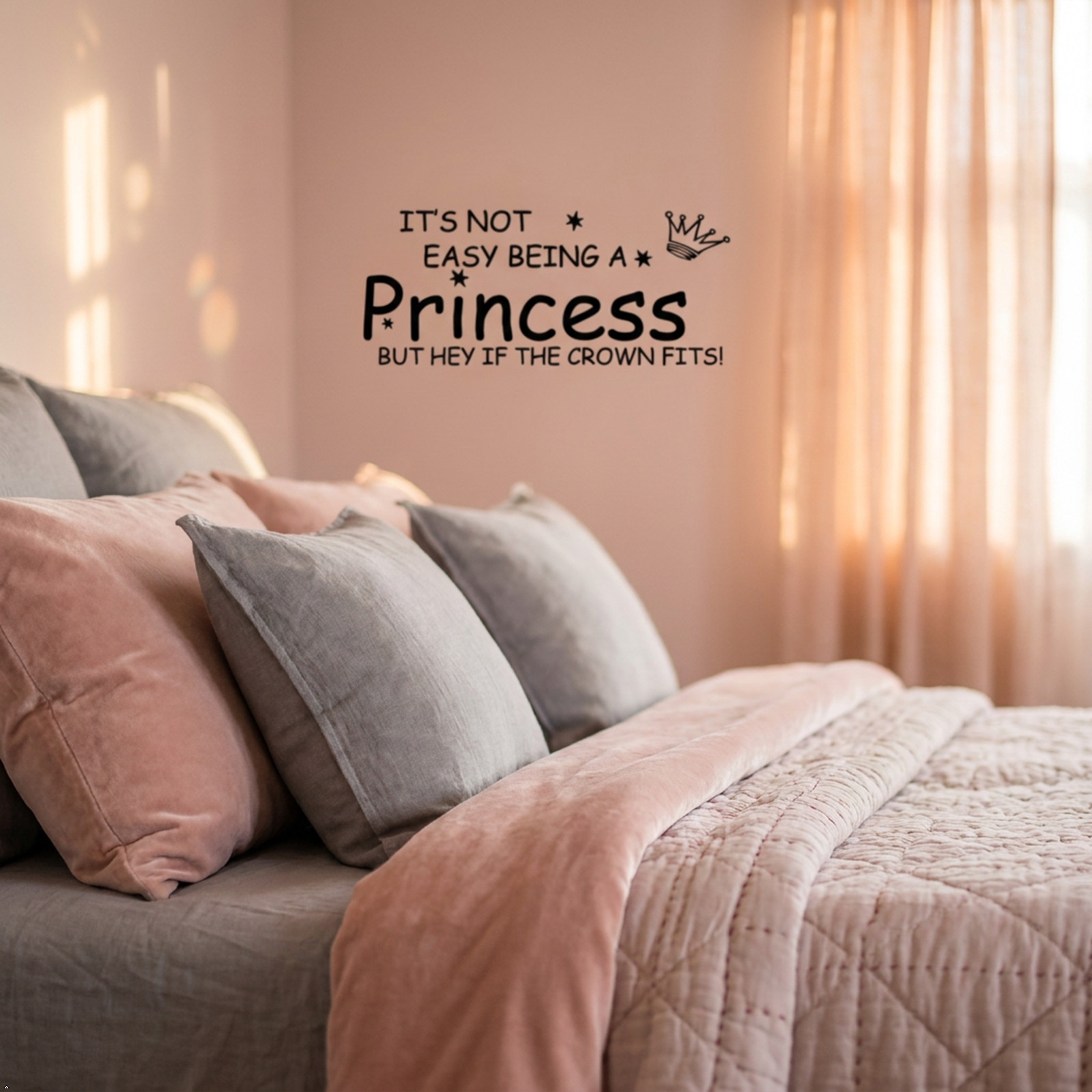 NOT Easy Being A Princess Girl Wall Quote Sticker Graphic Vinyl Home Kid décor