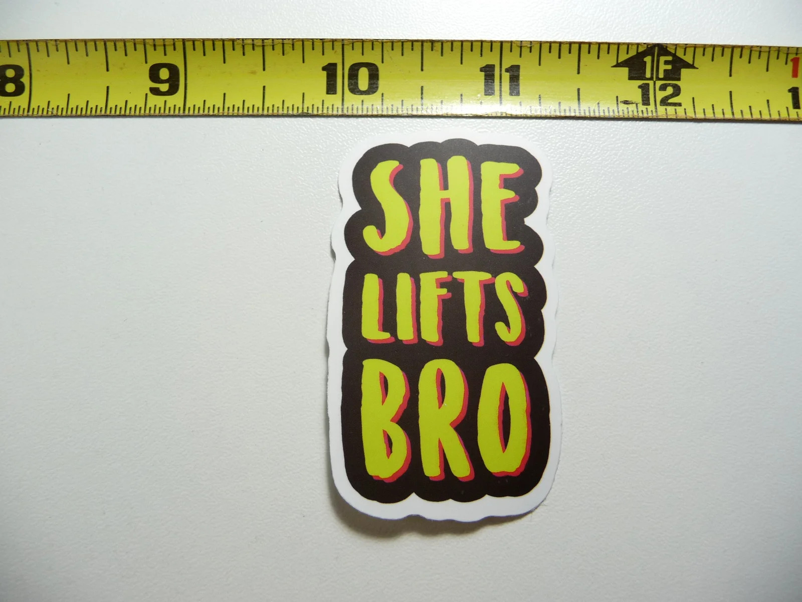 SHE LIFTS BRO SMALL STICKER DECAL GYM WEIGHTLIFTING FITNESS EXERCISE