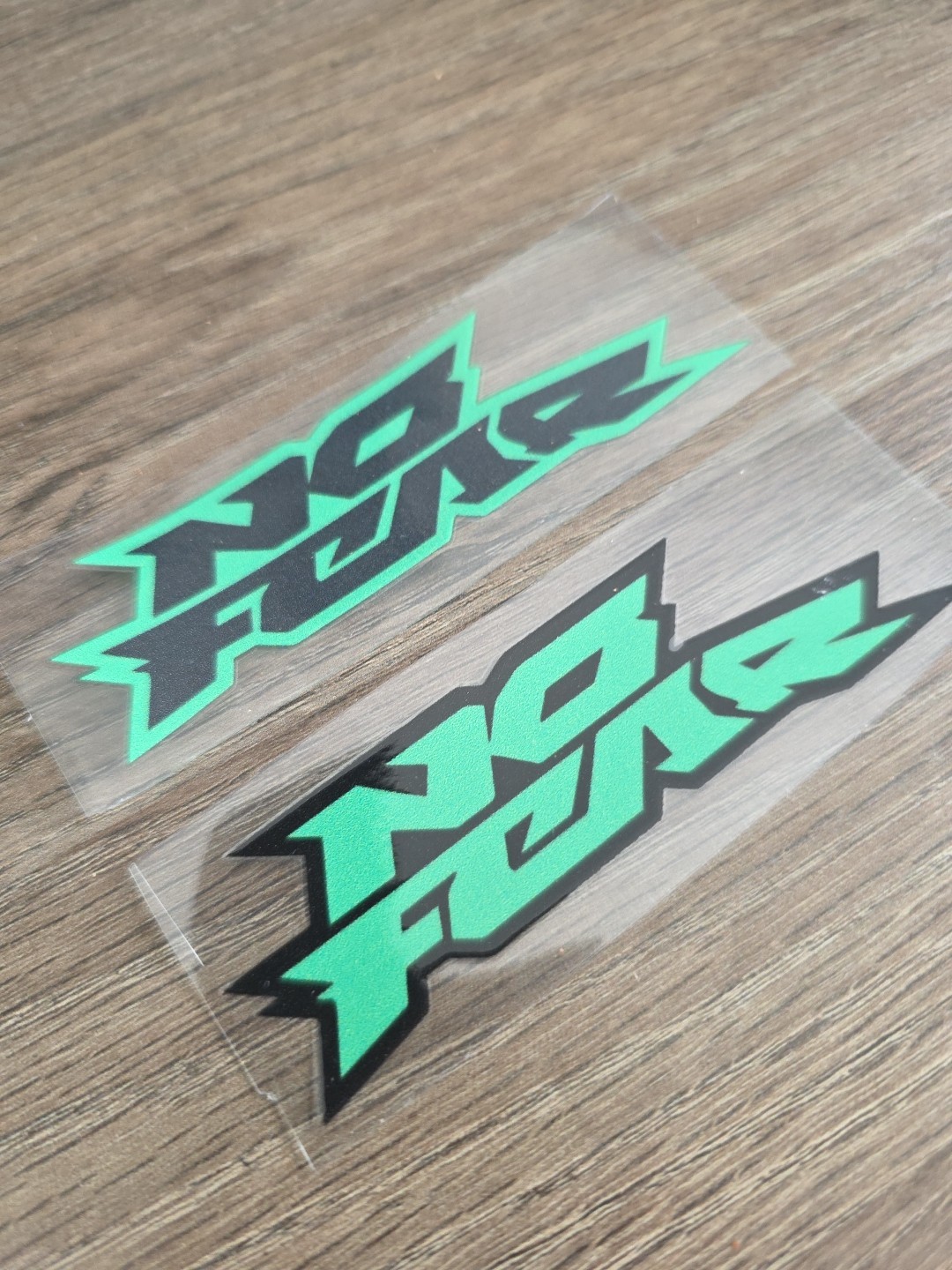 2X NO FEAR Green & Black DECAL STICKER USA MADE Waterproof Raised UV DTF 4in