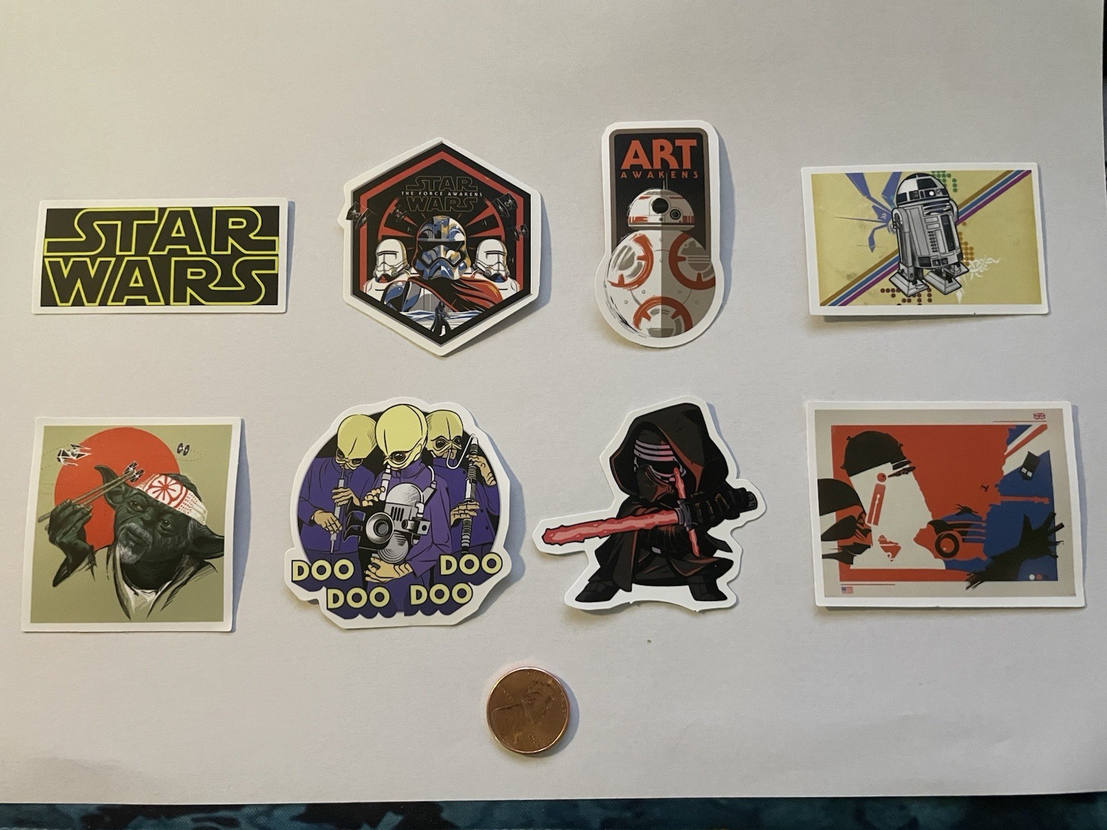 Star Wars Stickers – Variety Set (Set of 8 Stickers As Shown) – Penny For Size