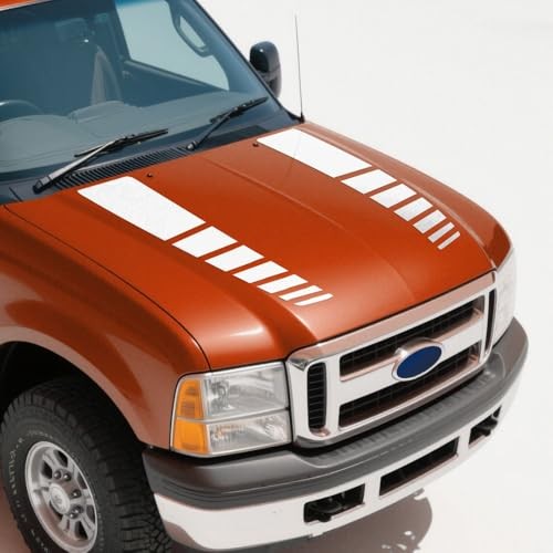 Car Hood Bonnet Racing Sport Vinyl Decal Sticker Stripes Kit Gloss White