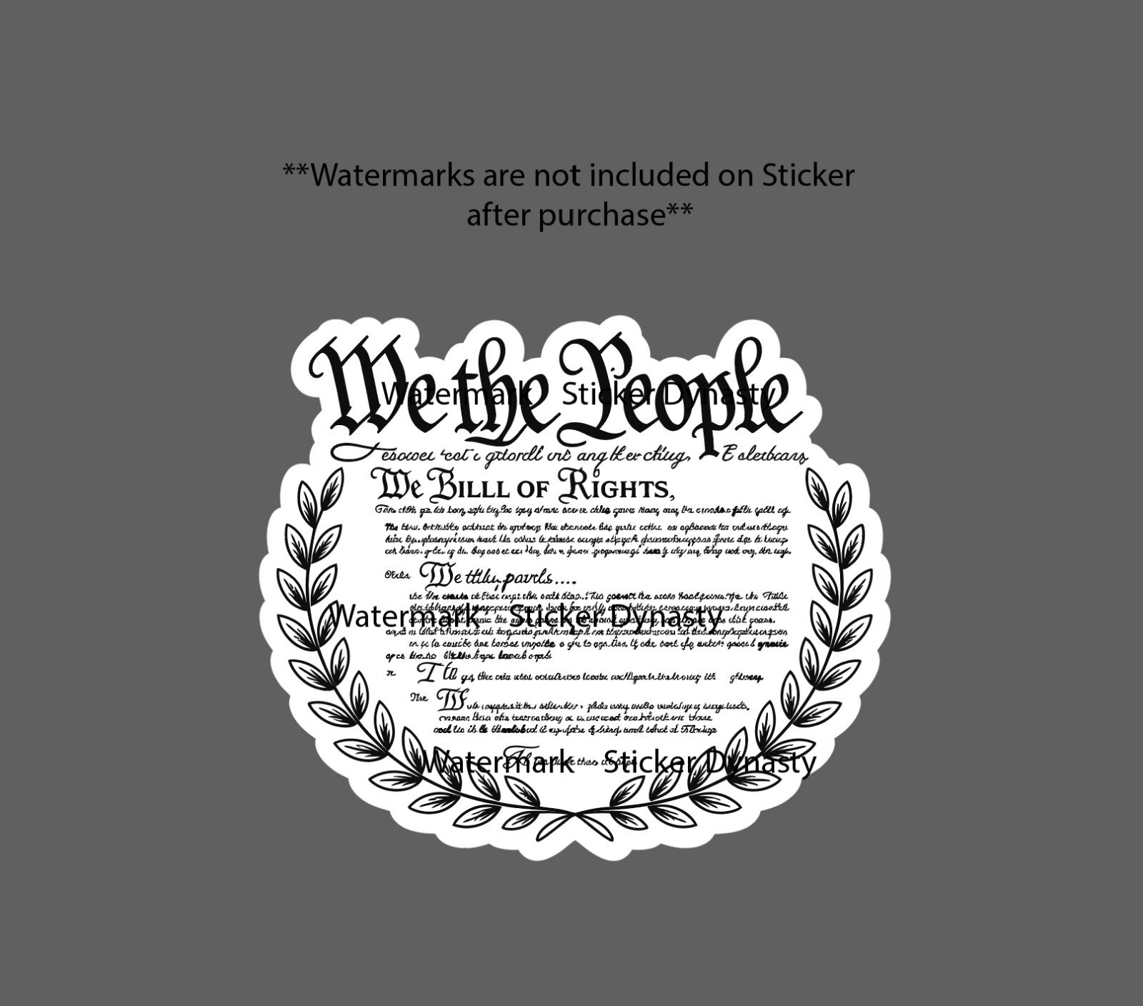 Constitution Sticker Waterproof Decal Bill of Rights We The People USA Gift NEW
