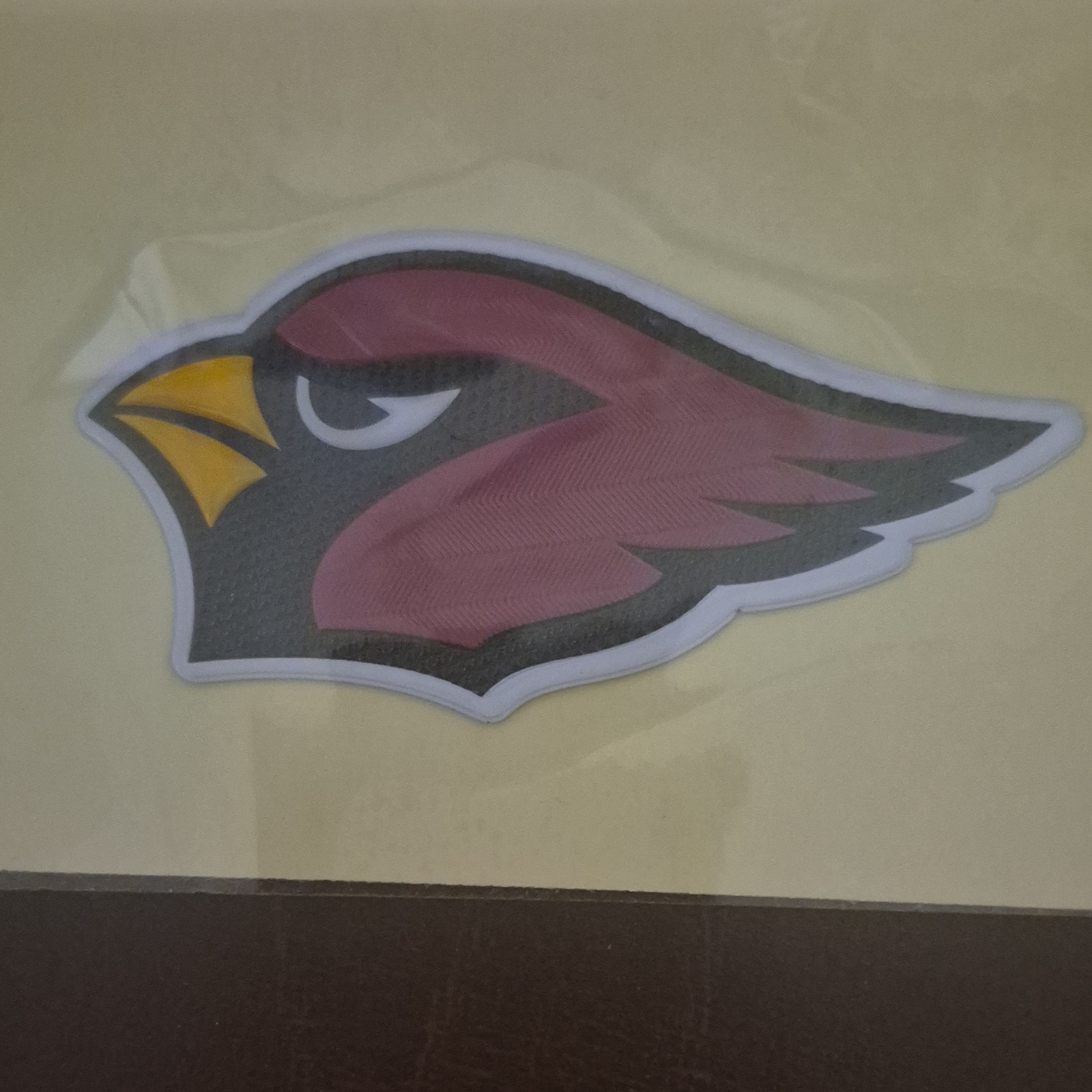 Cardinal Logo Iron On Patch Maroon Yellow Black White NFL memorabilia.