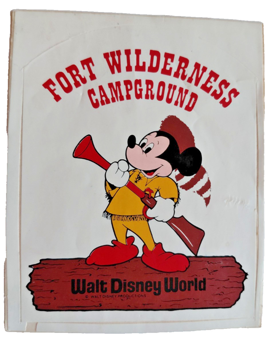 Vintage 1970s Fort Wilderness Campground WDW Mickey Mouse Decal