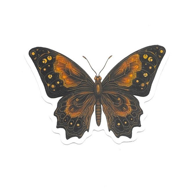 Bronze Celestial Butterfly Vinyl Sticker Vintage Insect Journal Laptop Scrapbook