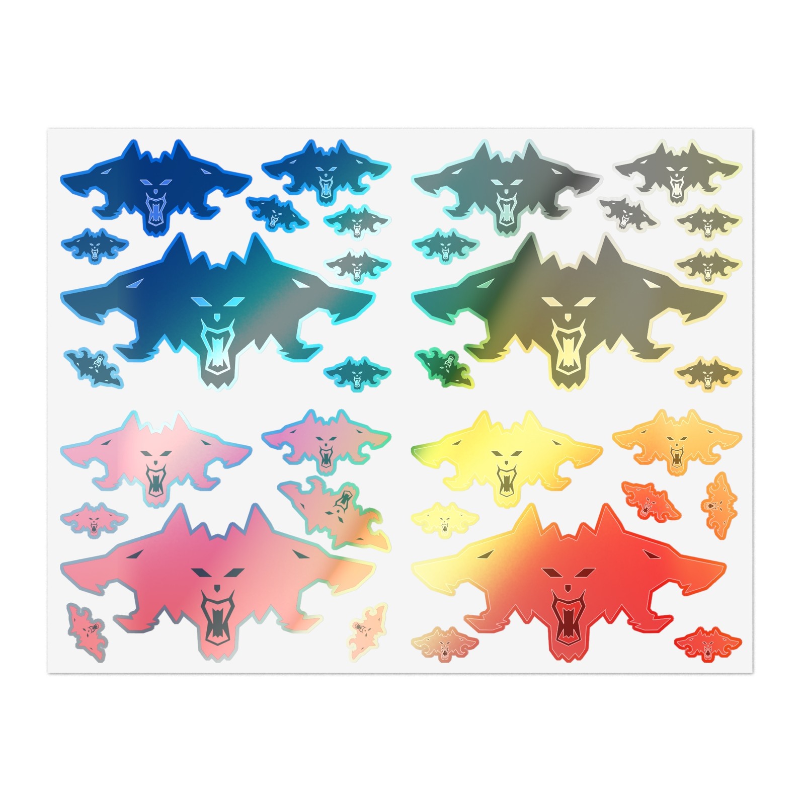 Cyberbeast Aggressive Beast Logo Car Truck Holographic Decals | Black White Red