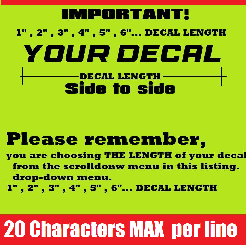 Custom Vinyl Lettering Decal Personalized Sticker Window Text Name Car Wall Door