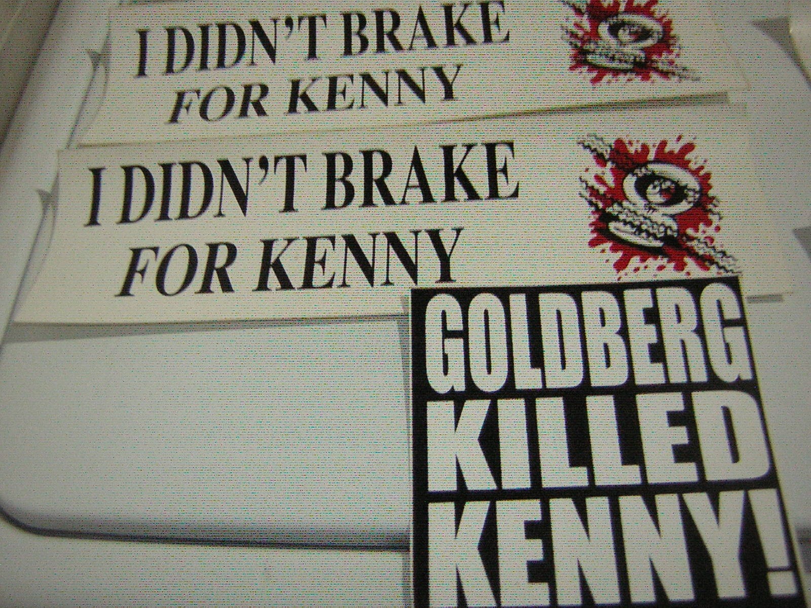 SOUTH PARK BUMPER STICKER LOT OF 10 I DIDN'T BREAK FOR KENNY VINTAGE 1997
