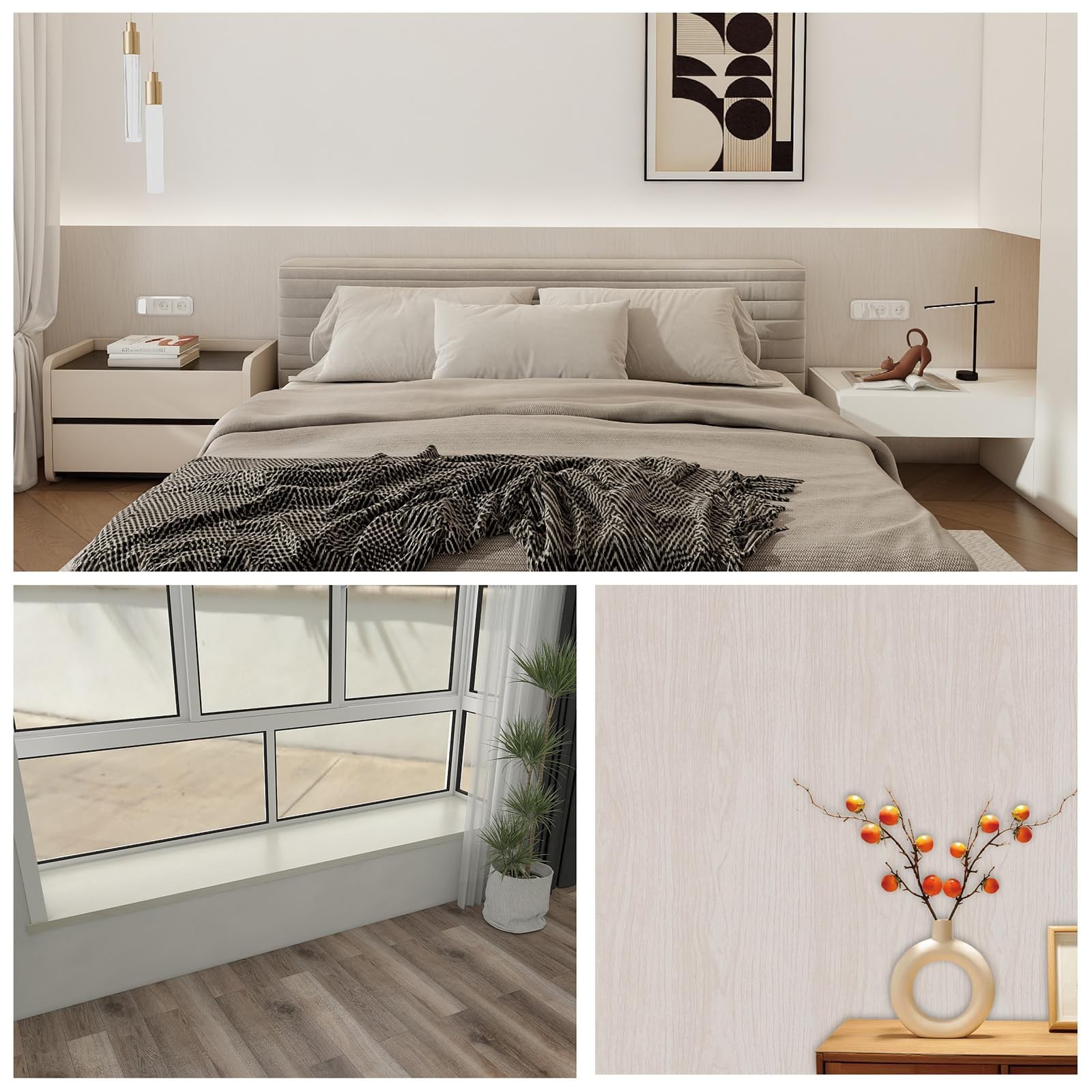 Wood Grain Contact Paper Peel and Stick Wood Wallpaper Thicken Textured for F…