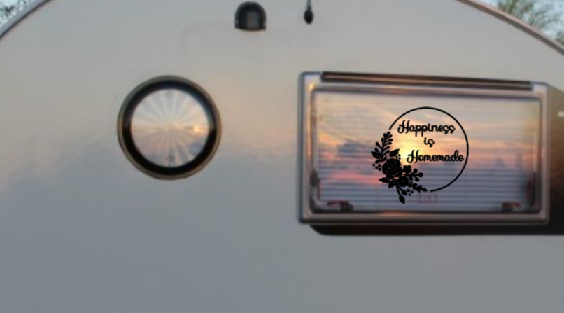 Happiness is Homemade Vinyl Decal Bumper Sticker Car Truck SUV Window Mirror Art