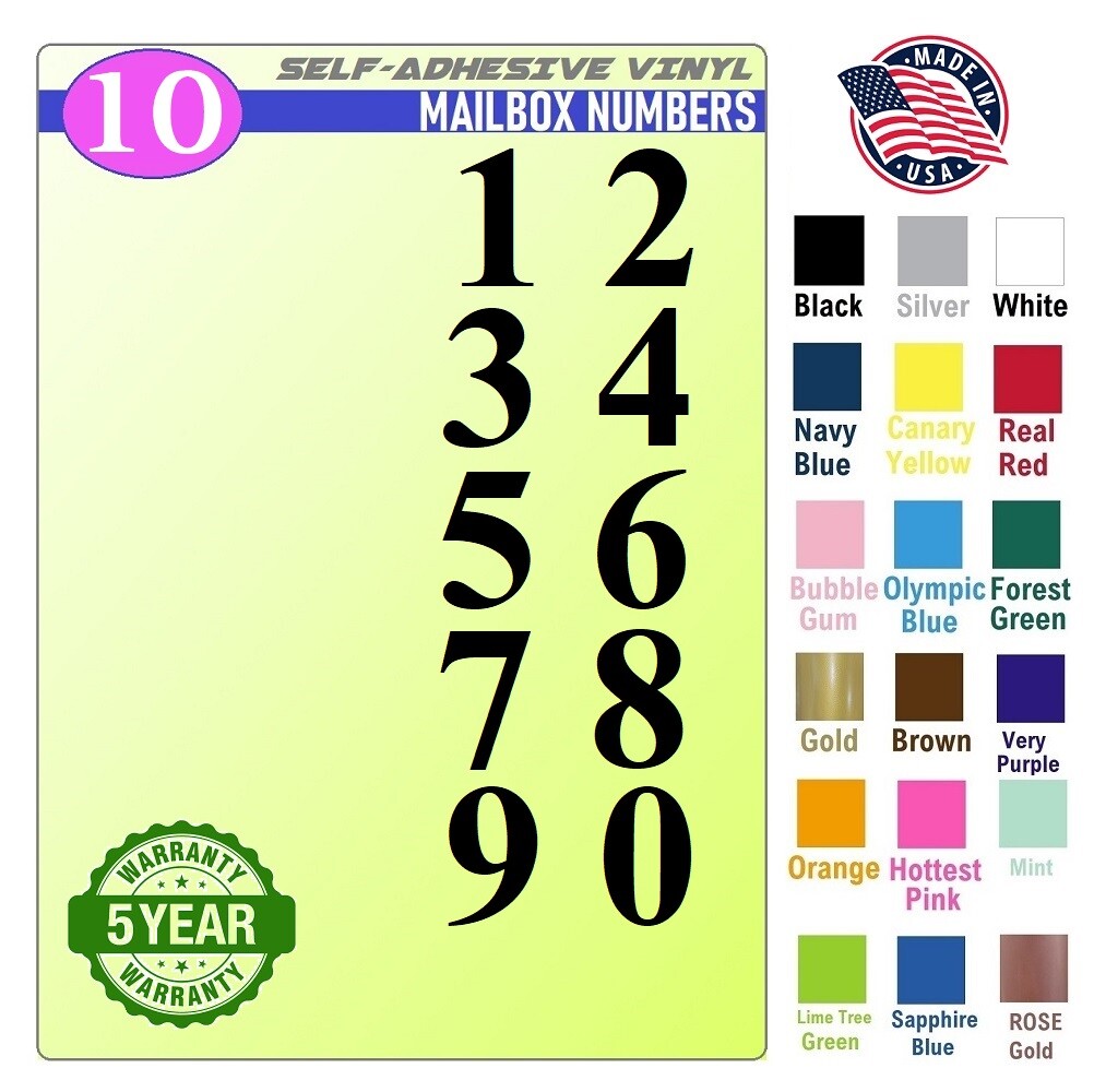 10 Mailbox,Car, Doors, Toolbox,Lockers,TRUCK,Decal, 4" CLASSIC NUMBERS TIMES NE
