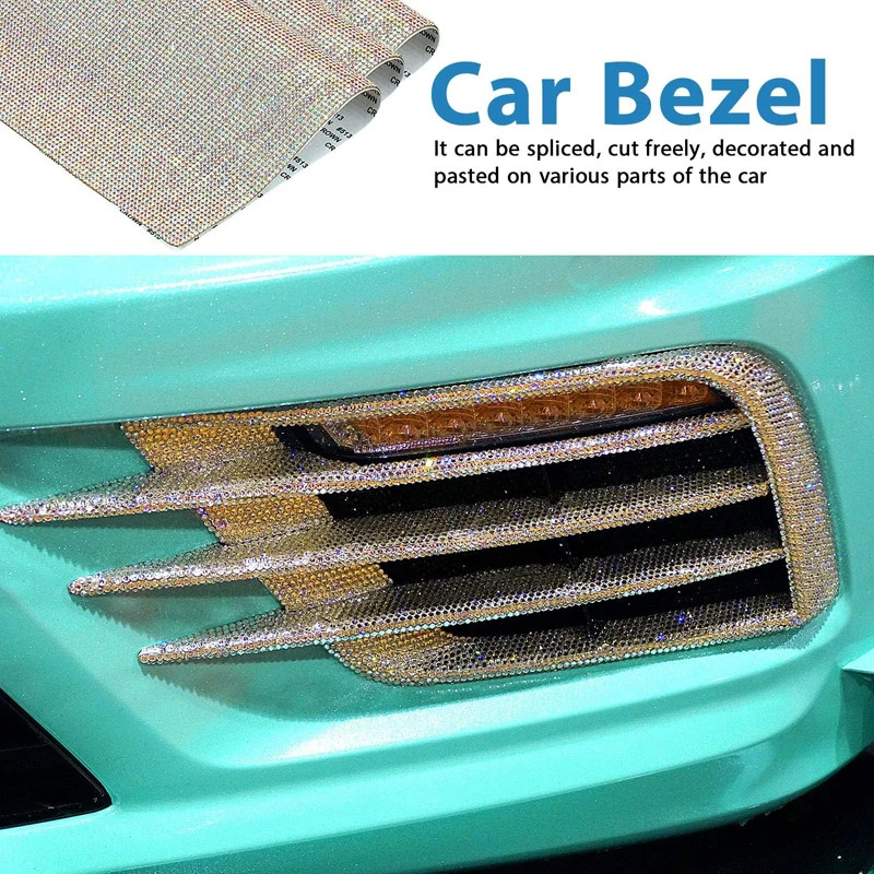 1pc Bling Rhinestone Car Sticker Decoration Auto Multi-function Threshold Protec