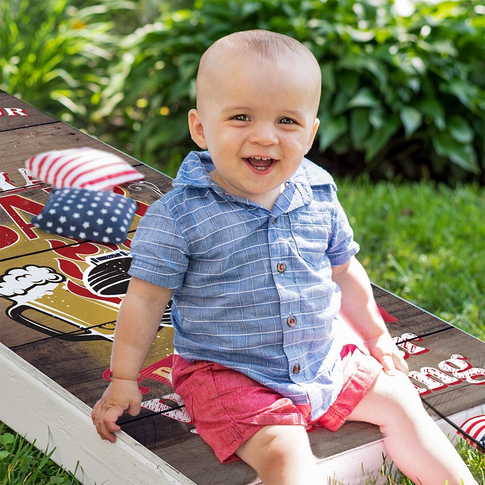 Welcome to our Backyard Bar Cornhole Board Wraps and Decals Vinyl Sticker
