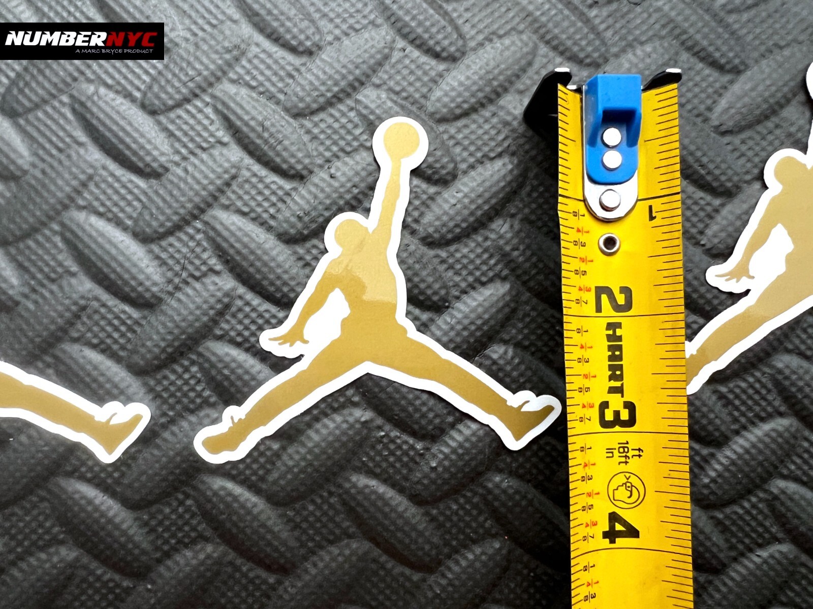 5x Authentic Air Jordan Jumpman Sticker 3.5" x 3.5" Nike Gold Flight Logo