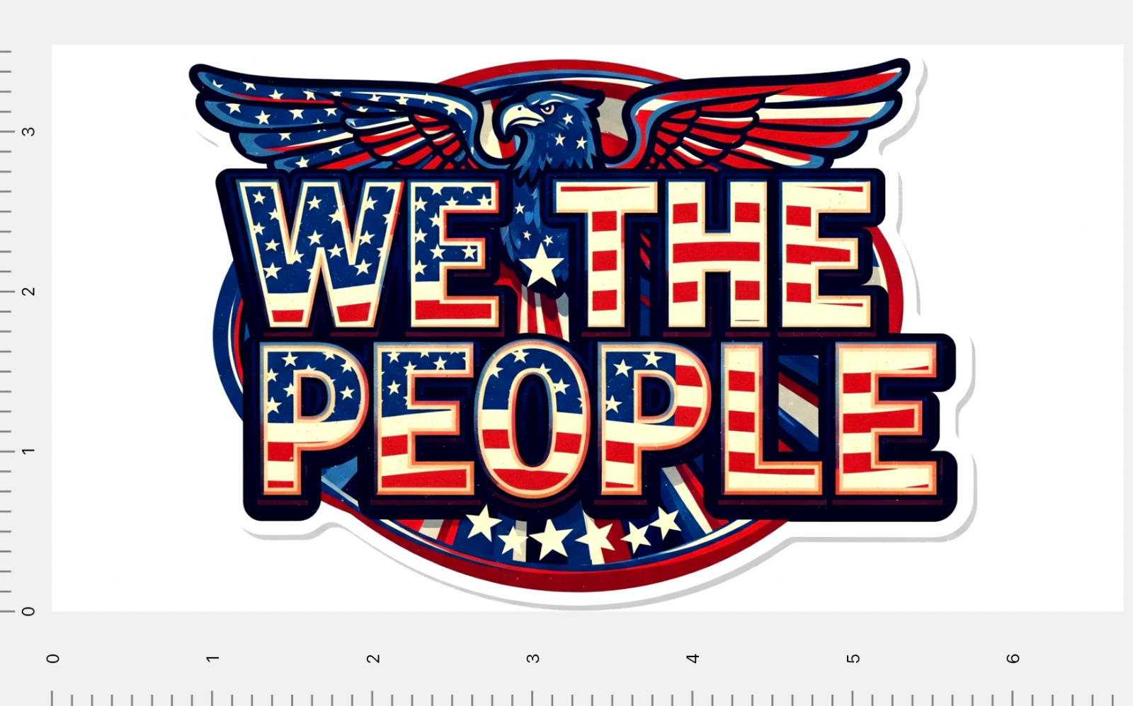 We the People Custom Sticker 4" x 7" Sheet American Flag Eagle US USA Patriotic