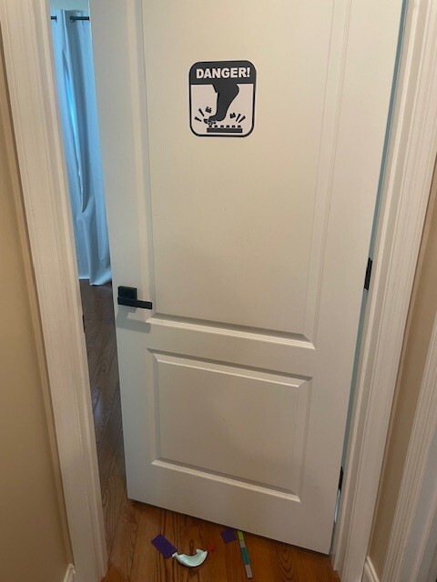 "Novelty Lego-Inspired Danger Sign" 7.5 in x 7.5 in Vinyl Wall Decal