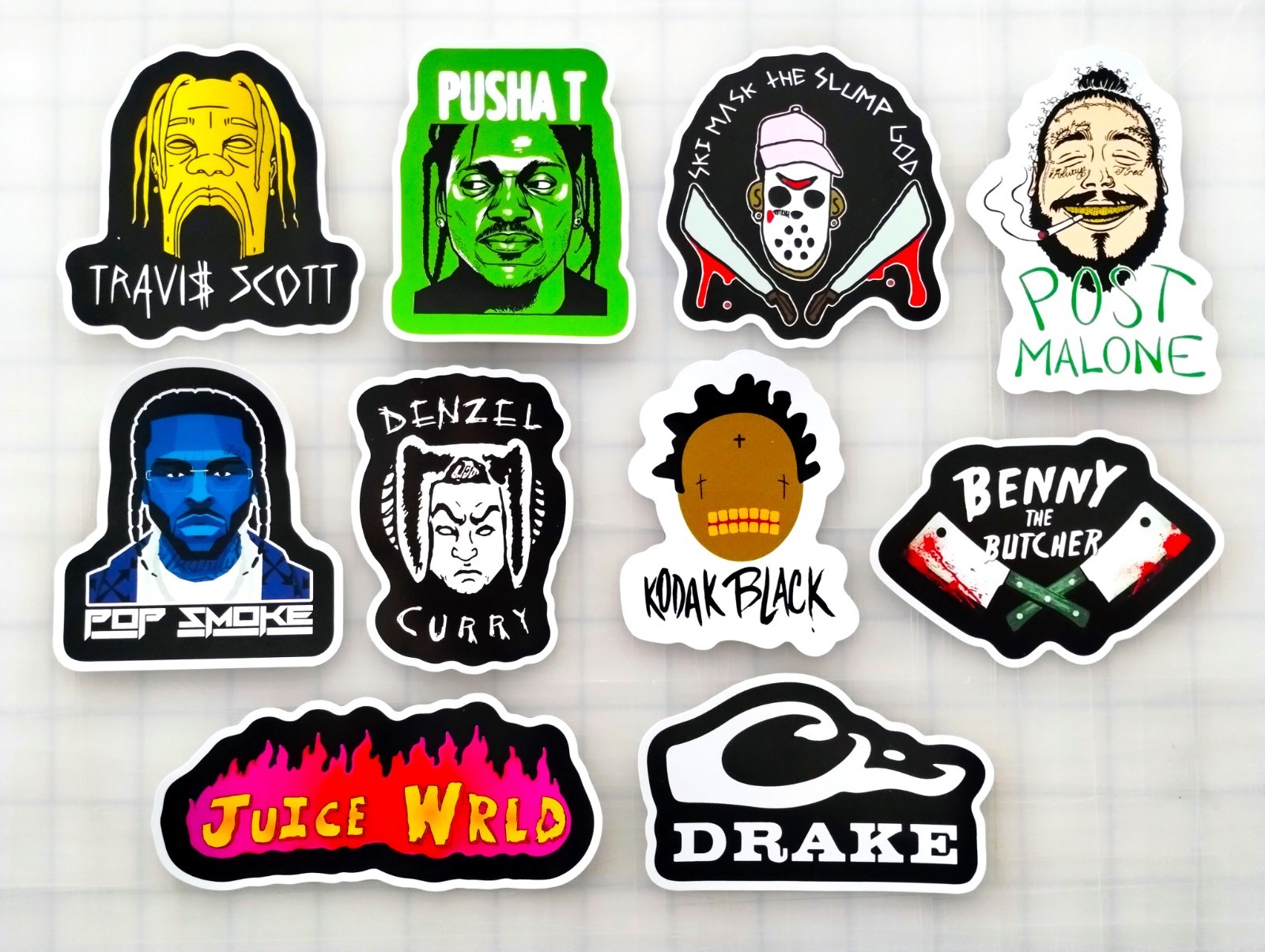 Modern Hip-Hop Vinyl Sticker Lot (10 Pack) SET 2 juice wrld drake post malone