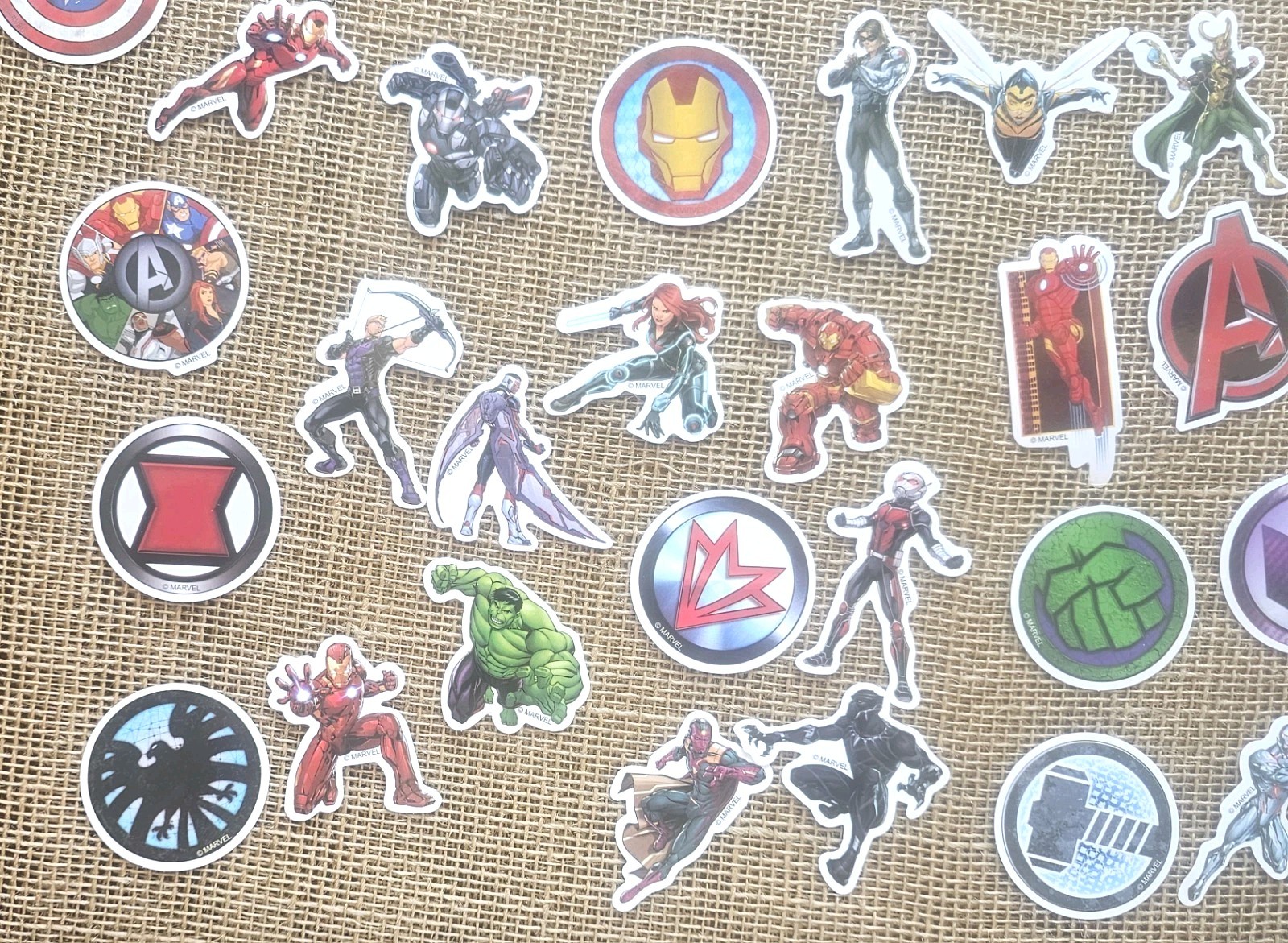 50 Marvel Water Resistant Vinyl Stickers 2" To 3" Super Heroes