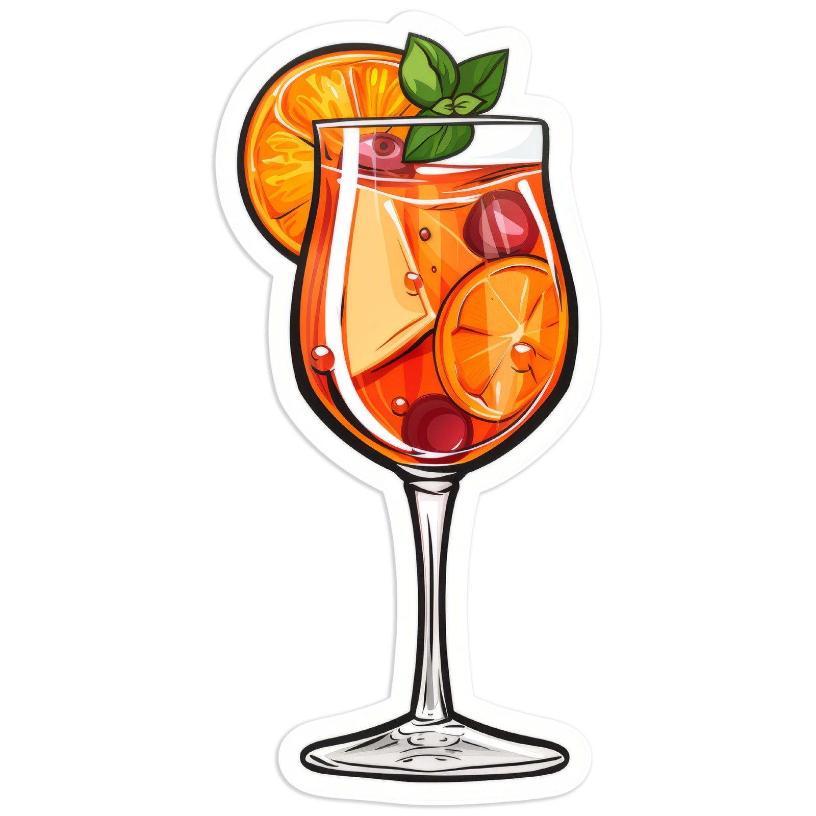 Orange Cocktail Glass – Vinyl Decal Sticker – Car Window Laptop – #1615