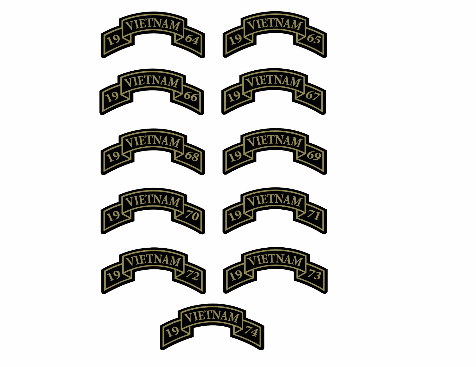 VIETNAM TAB ACU (Choose Your Year of Service) WINDOW VINYL DECAL