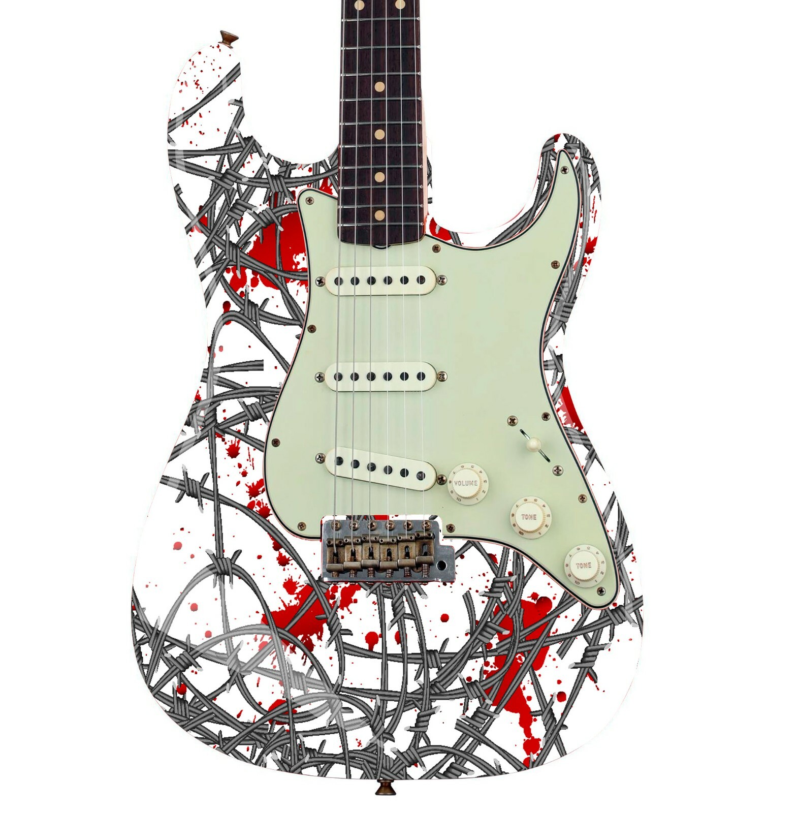 Guitar,Bass,Acoustic Skin Wrap Laminated Vinyl Decal Sticker The Blood Wire GS98