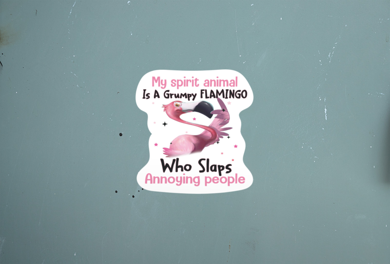 Flamingo Is My Spirit animal 4.5 In Decal for Car Truck Bumper Sticker PS821