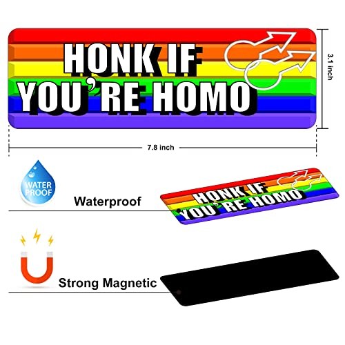10x Gay Pride Rainbow Bumper Sticker Magnets, Reusable, 7.8"x3.1"