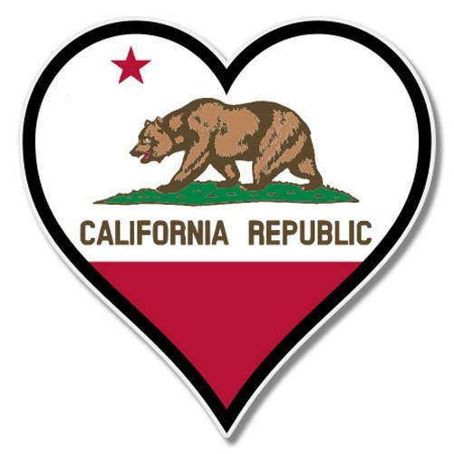 California Flag Heart Car Laptop Phone Vinyl Sticker – SELECT SIZE