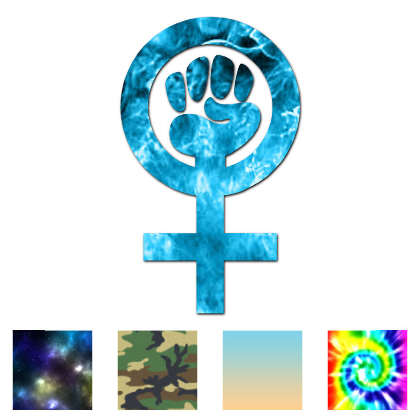 Woman Power Feminist – Vinyl Decal Sticker – Multiple Patterns & Sizes – ebn755