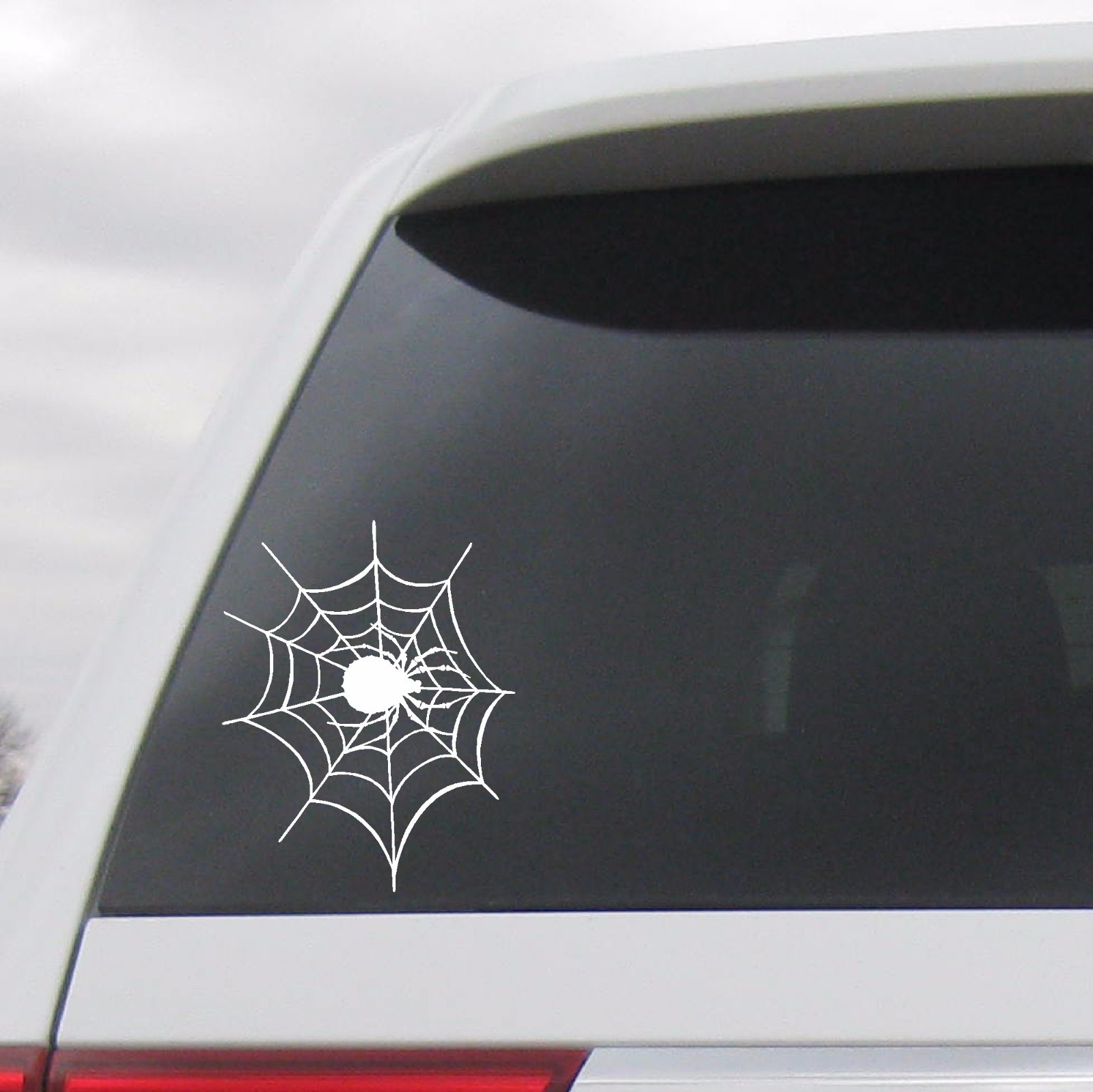 SPIDER ON SPIDER WEB VINYL DECAL FUNNY STICKER INSECT PINSTRIP WINDOW CAR
