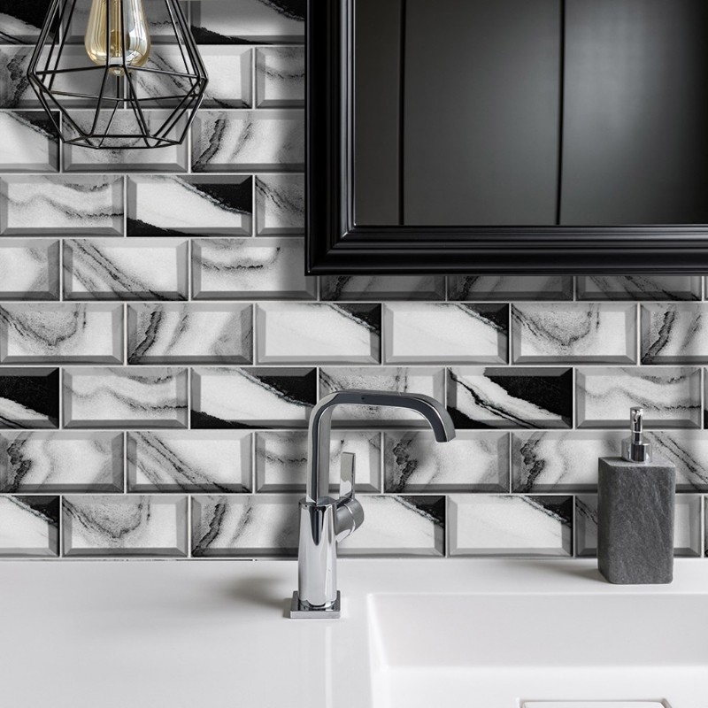 27pcs Imitation Brick Grain Tile Stickers DIY Self Adhesive Floor Wall Sticker