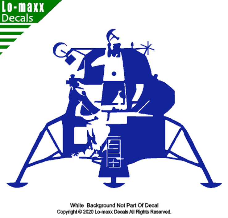 Apollo 11 Lunar Module NASA Art Custom Design High Quality Die Cut Vinyl Decal