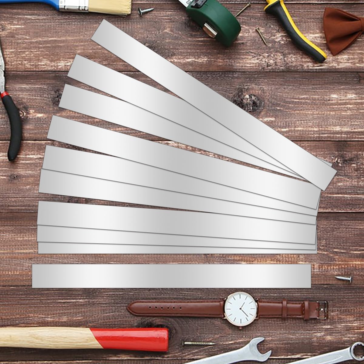 10 Pcs Sheet Metal Strips,12" Length,1" Width, 0.02" Thickness,Thin Flat Meta