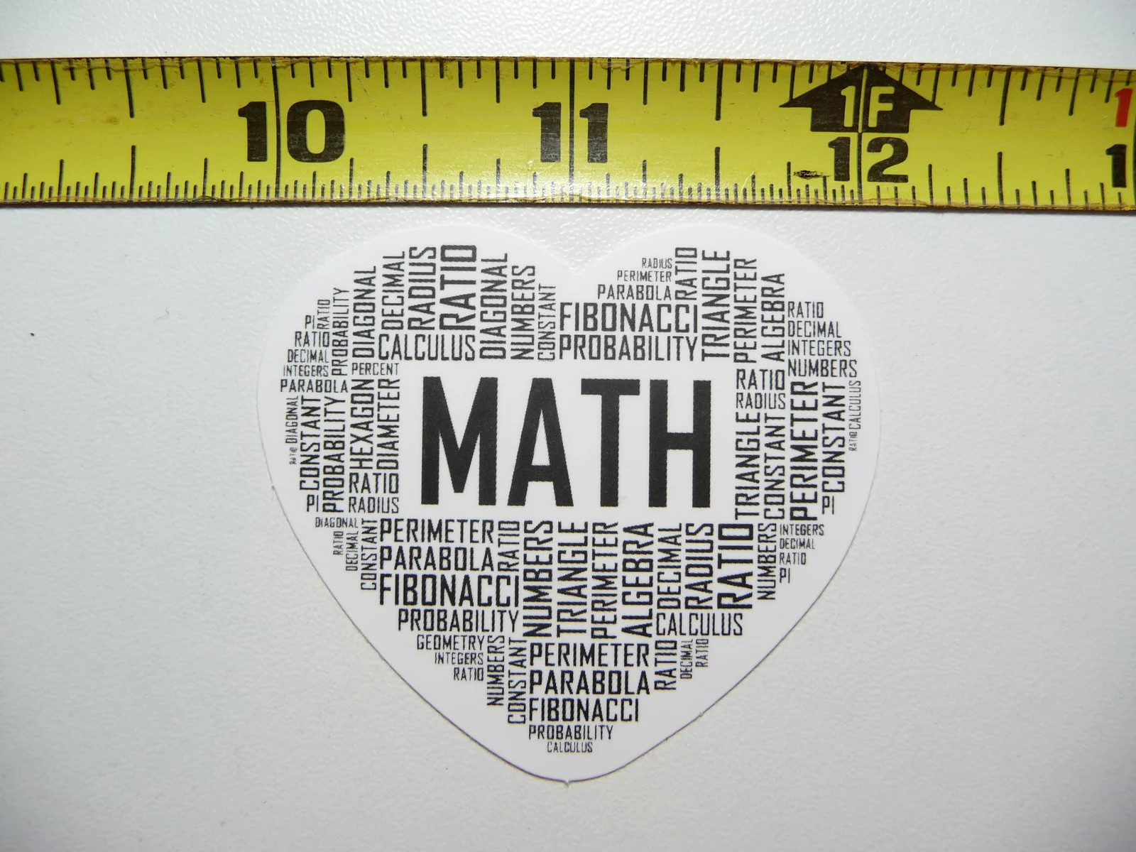 NICE HEART MANY NAMES MATH SMALL STICKER DECAL MATHEMATICS SCHOOL CLASS TEACHER