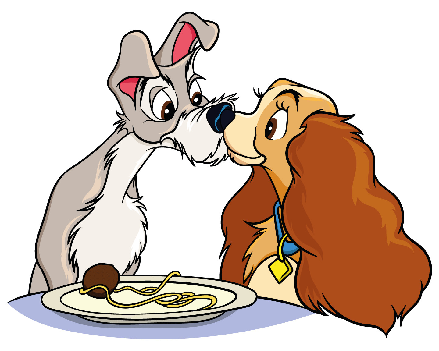 Home Nursery Room Art Dogs Kissing Decoration Lady & The Tramp Vinyl Wall Decal
